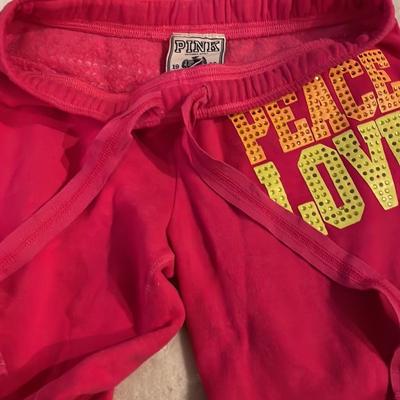 Victoria’s Secret hot pink “PINK” bling drawstring jogger sweatpants, size XS - Picture 9 of 10